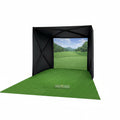 Golf Simulator Enclosure for Home Instant Quick and Easy Tool-Free Setup in 5 Mins Golf Hittig Cage - Complete Set with Heavy Duty Frame,Hd Impact Screen and Putting Green Turf (8X8 Ft)
