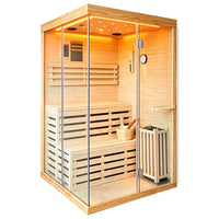 Traditional Steam Sauna,3000W 2-3 Person Indoor Sauna with LED Lights, Waterproof Speakers for Home,Living Room