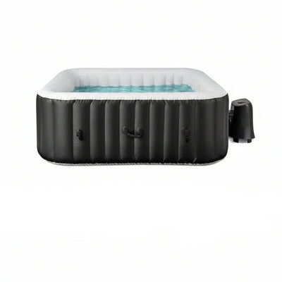 Inflatable Hot Tub, 4-6 Person Blowup Pool Hottub W/130 Air Jets, Heater Pump, Filter Cartridges, Insulated Cover, Ground Cloth, Portable Outdoor Water SPA (71’’X70’’ Rectangular, 4-6 Person)