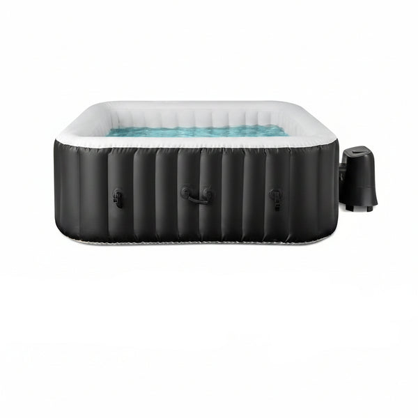 Inflatable Hot Tub, 4-6 Person Blowup Pool Hottub W/130 Air Jets, Heater Pump, Filter Cartridges, Insulated Cover, Ground Cloth, Portable Outdoor Water SPA (71’’X70’’ Rectangular, 4-6 Person)