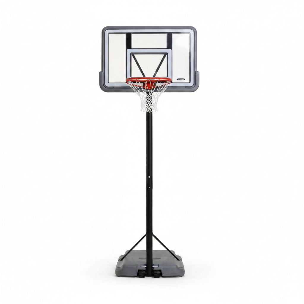 90690 Portable Basketball System, Gray, 44" Polycarbonate Backboard
