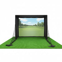 Golf Simulator Enclosure 10.7X8X5Ft & 8.5X8.5X5Ft Golf Simulators for Home | Light-Proof HD/4K Silent Impact Screen, Indoor/Outdoor - Includes Mat, Foam-Padded Iron Poles, Shank Net, Sandbag & Bonus Kit