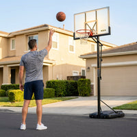 90061 Portable Basketball System, 52 Inch Shatterproof Backboard,Black — Lifestyle