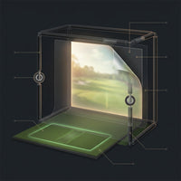 Golf Simulator Enclosure 10.7X8X5Ft & 8.5X8.5X5Ft Golf Simulators for Home | Light-Proof HD/4K Silent Impact Screen, Indoor/Outdoor - Includes Mat, Foam-Padded Iron Poles, Shank Net, Sandbag & Bonus Kit — How It Works
