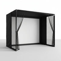 Golf Simulator Enclosure Kit 10 X 8 Ft with 4K-Ready Impact Screen | 600D Blackout Cover, Anti-Ricochet Foam Padding & Safety Side Nets, Golf Cage for Indoor Garage, Basement & Home Practice — Studio Shot