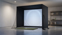 Golf Simulator Enclosure Kit 10 X 8 Ft with 4K-Ready Impact Screen | 600D Blackout Cover, Anti-Ricochet Foam Padding & Safety Side Nets, Golf Cage for Indoor Garage, Basement & Home Practice — Lifestyle