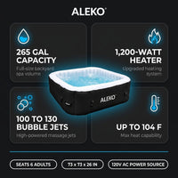 Inflatable Hot Tub Spa, 265 Gallon HTISQ6GYBK | Relaxing Bubble Massage Jets, Quick Heating System, Cushioned Padded Walls, Portable Backyard Setup, Seats Multiple Adults — Results & Stats