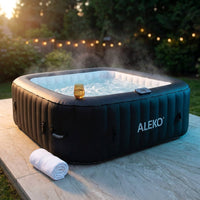 Inflatable Hot Tub Spa, 265 Gallon HTISQ6GYBK | Relaxing Bubble Massage Jets, Quick Heating System, Cushioned Padded Walls, Portable Backyard Setup, Seats Multiple Adults — Studio Shot