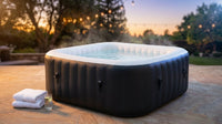 Inflatable Hot Tub Spa, 265 Gallon HTISQ6GYBK | Relaxing Bubble Massage Jets, Quick Heating System, Cushioned Padded Walls, Portable Backyard Setup, Seats Multiple Adults — Lifestyle