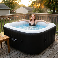 Inflatable Hot Tub Spa, 265 Gallon HTISQ6GYBK | Relaxing Bubble Massage Jets, Quick Heating System, Cushioned Padded Walls, Portable Backyard Setup, Seats Multiple Adults — Lifestyle
