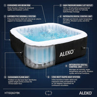 Inflatable Hot Tub Spa, 265 Gallon HTISQ6GYBK | Relaxing Bubble Massage Jets, Quick Heating System, Cushioned Padded Walls, Portable Backyard Setup, Seats Multiple Adults — How It Works