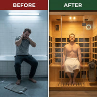 Traditional Steam Sauna,3000W 2-3 Person Indoor Sauna with LED Lights, Waterproof Speakers for Home,Living Room — Before & After