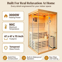 Traditional Steam Sauna,3000W 2-3 Person Indoor Sauna with LED Lights, Waterproof Speakers for Home,Living Room — Results & Stats