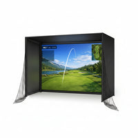 Golf Simulator Enclosure Kit 10 X 8 Ft with 4K-Ready Impact Screen | 600D Blackout Cover, Anti-Ricochet Foam Padding & Safety Side Nets, Golf Cage for Indoor Garage, Basement & Home Practice